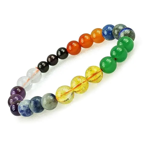 Tiger Eye 7 Chakra Bracelet White Aura Vastu Store