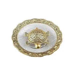 Antique Turtle with plate White Aura Vastu Store
