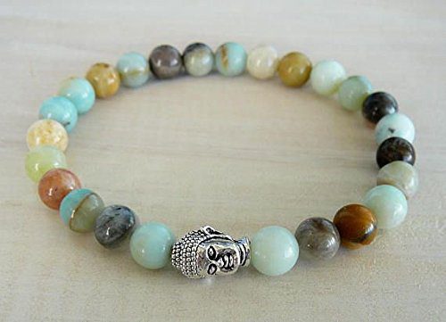 Amazonite Bracelet with Buddha - Healing Energy Bracelet for Calmness and Balance