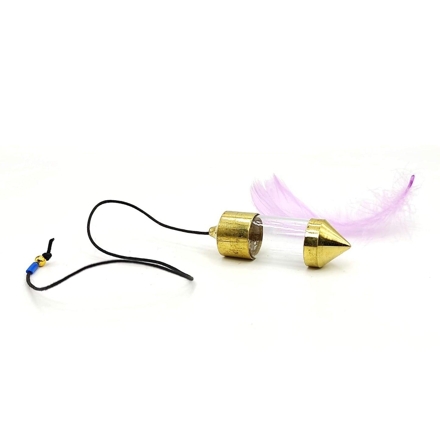 Brass Glass Bottle Supreme Long Deluxe Dowsing Pendulum - Vastu, Feng Shui, Reiki Crystal Healing, Chakra