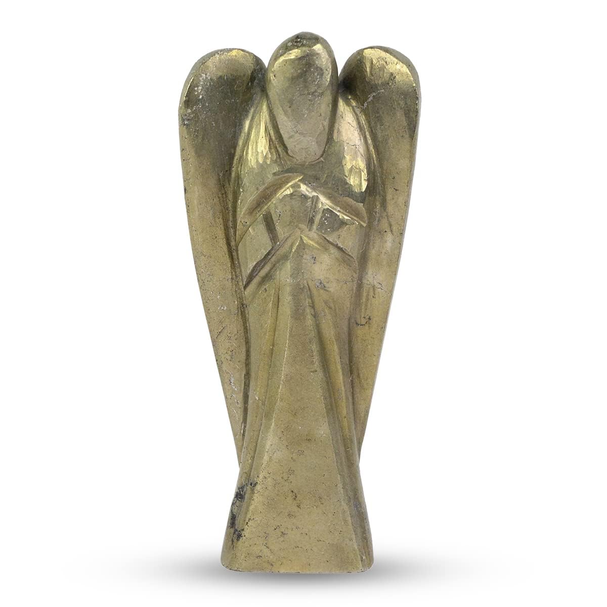 WAVS Pyrite Stone Angel Size 2inches White Aura Vastu Store