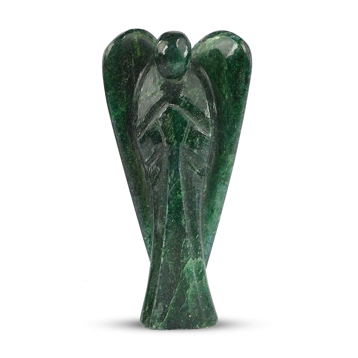 WAVS Green Aventurine Lucky Angel 2 Inch White Aura Vastu Store