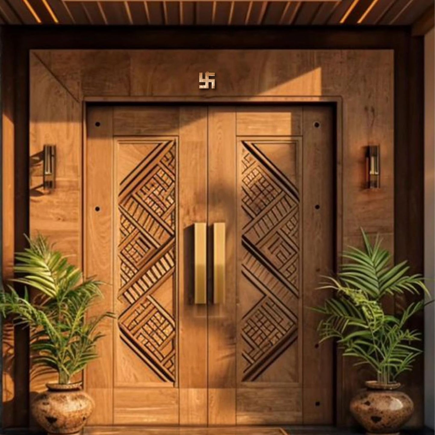 Swastik Pure Copper Wall Hanging Swastik