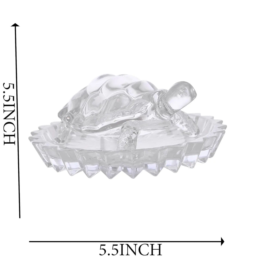 Crystal tortoise with bowl White Aura Vastu Store