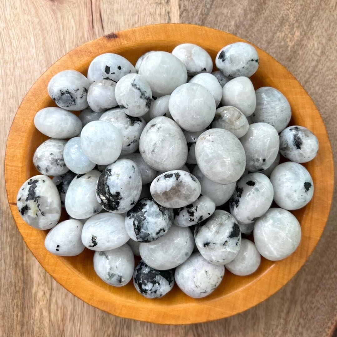 Moonstone Tumbled Stones Kit for Reiki Healing and Energy Balance - Chakra Alignment and Feng Shui Home Decor - 100 Grams White Aura Vastu Store