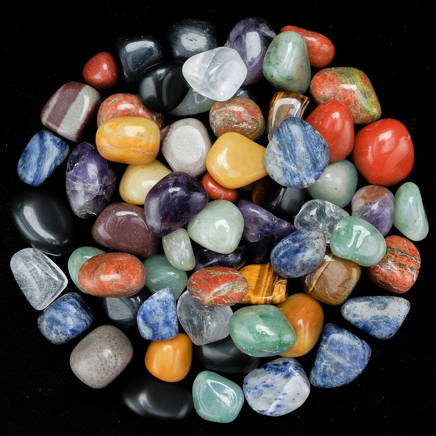 Mix Assorted Tumbled Stones Kit for Reiki Healing and Energy Balance - Chakra Alignment and Feng Shui Home Decor Assorted Tumbles -100 Grams White Aura Vastu Store