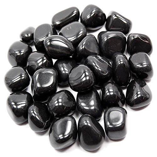 Natural Black Tourmaline Tumbled Stone Pebbles White Aura Vastu Store