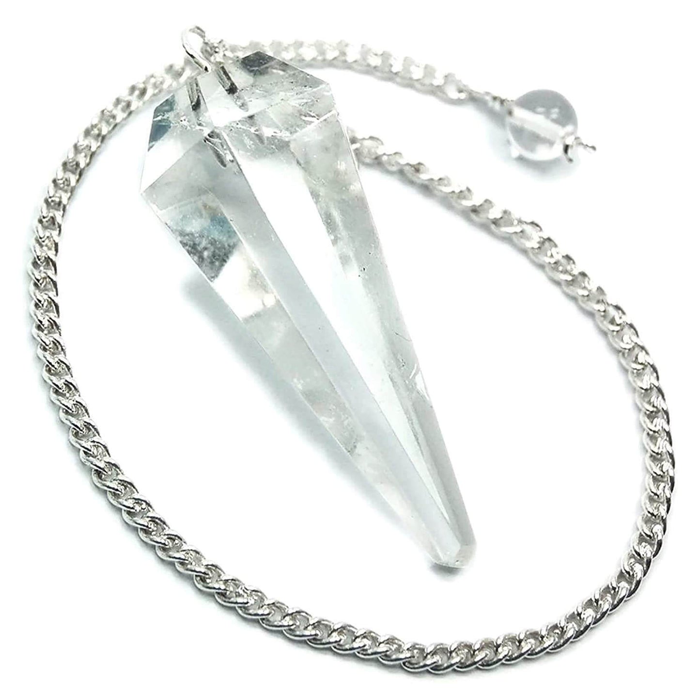 WAVS Natural Dowser Pendulum 12 Faceted White Aura Vastu Store