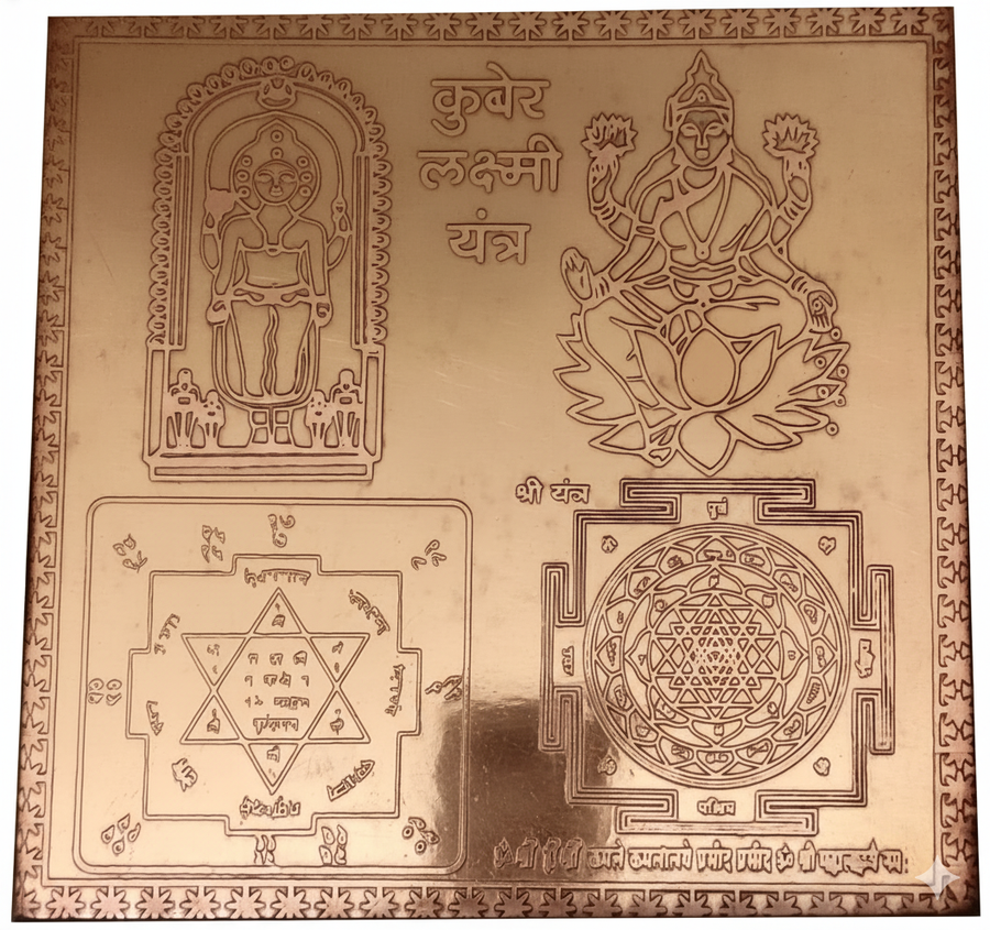 Laxmi Kuber Yantra in Pure Copper – Energized Vastu Yantra for Wealth, Prosperity & Success White Aura Vastu Store