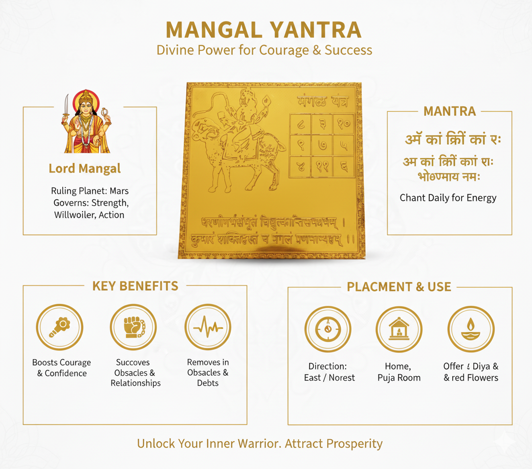 Copper Mangal Yantra White Aura Vastu Store