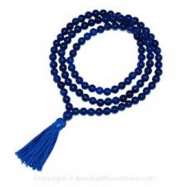 Blue Agate Mala White Aura Vastu Store