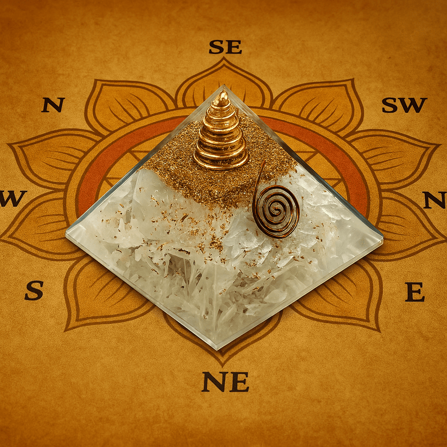 Selenite Orgone Energy Pyramid-Protection Healing Crystals for Balancing Meditation Attract Positive Energy - 3 inches My Store