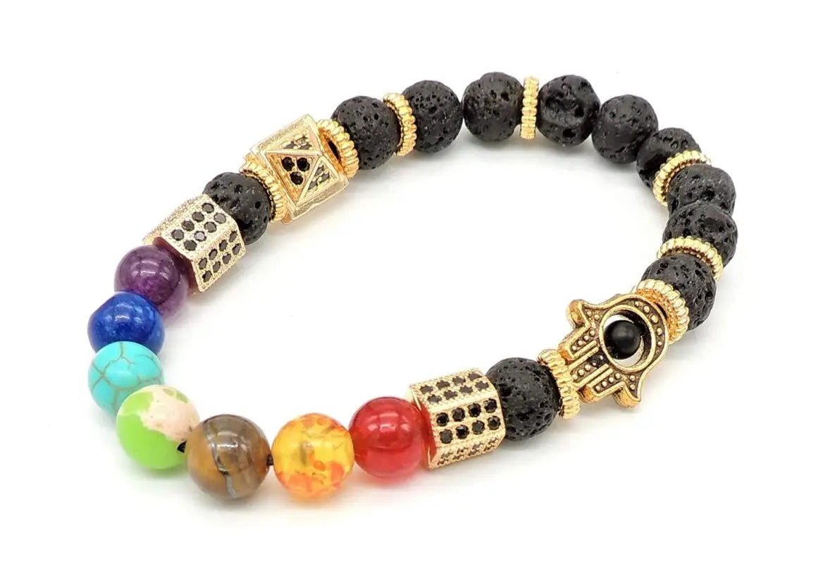 Energised Lava Bracelet Chakra Energy with Certificate White Aura Vastu Store