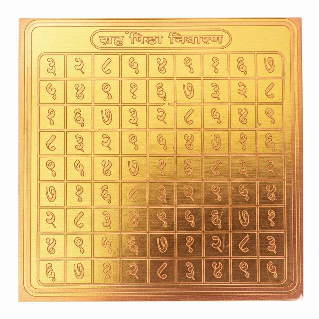 Energised Graha Peeda Nivaran Yantra Copper 3 inches My Store