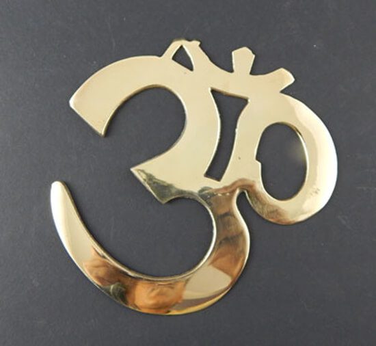 Energised Brass OM Yantra Wall Hanging White Aura Vastu Store