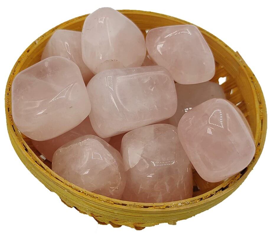 Pink Rose Quartz Tumbles White Aura Vastu Store