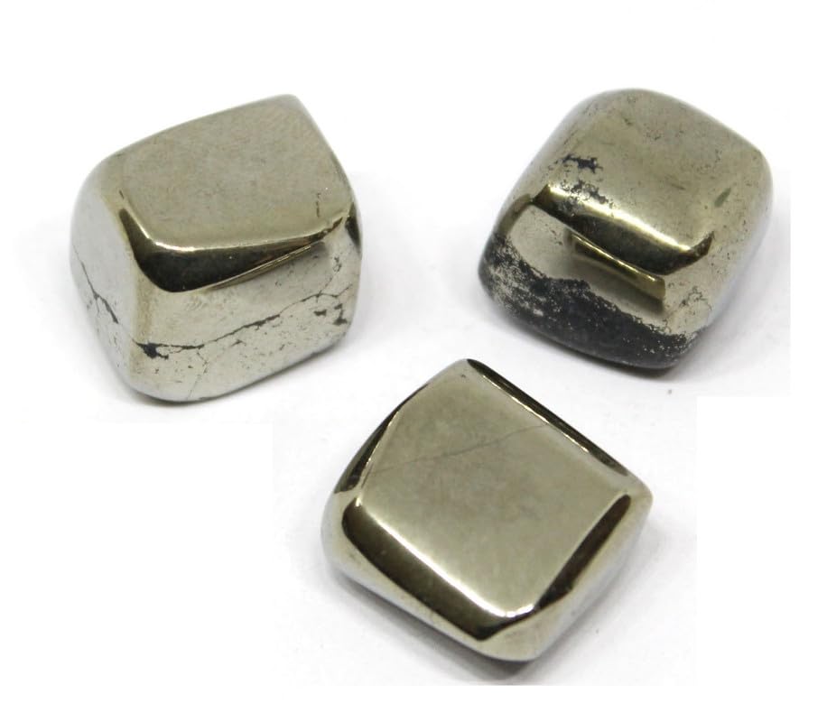 Pyrite Tumbled Stones Kit for Reiki Healing and Energy Balance - Chakra Alignment and Feng Shui Home Décor - 50 Grams White Aura Vastu Store