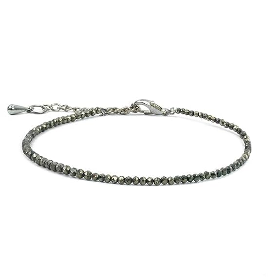 Raw Pyrite Anklet for Women | Natural Stone Jewelry for Protection, Wealth & Energy | Spiritual & Healing Bracelet White Aura Vastu Store