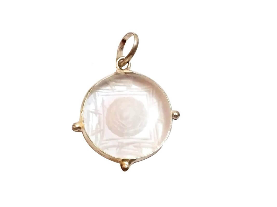 Crystal Shree Yantra Pendant White Aura Vastu Store