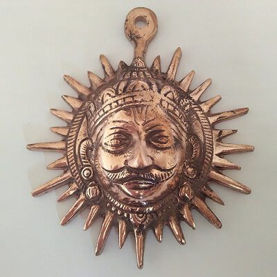 Surya Yantra | Copper Solid - 6 inches White Aura Vastu Store