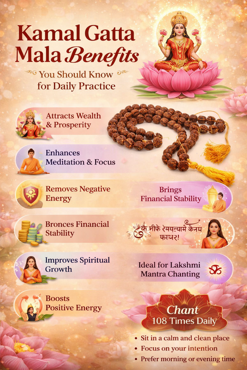Kamal Gatta Mala Benefits You Should Know for Daily Practice White Aura Vastu Store