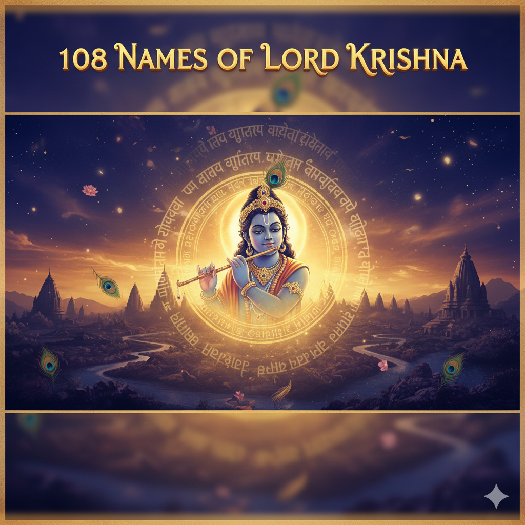 108 Names Of Lord Krishna | Shri Krishna Ashtottara Shatanamavali White Aura Vastu Store