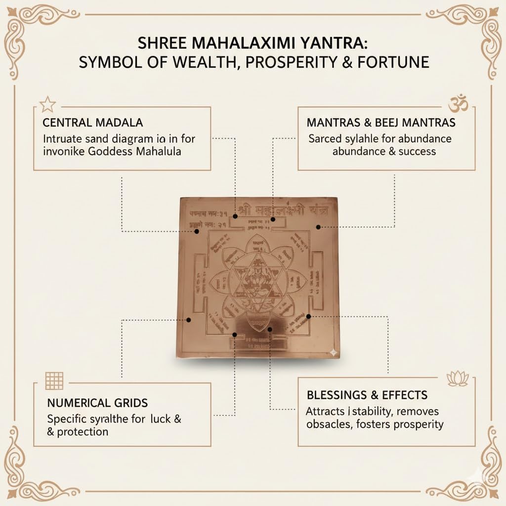 Shri Mahalakshmi Yantra: Complete Guide to Attract Money, Luck & Prosperity Fast White Aura Vastu Store