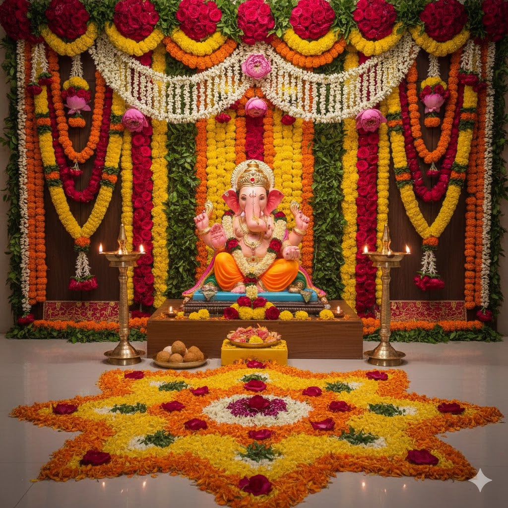 10 Best Ganpati Decoration Ideas for Home to Make Your Celebrations Stand Out White Aura Vastu Store