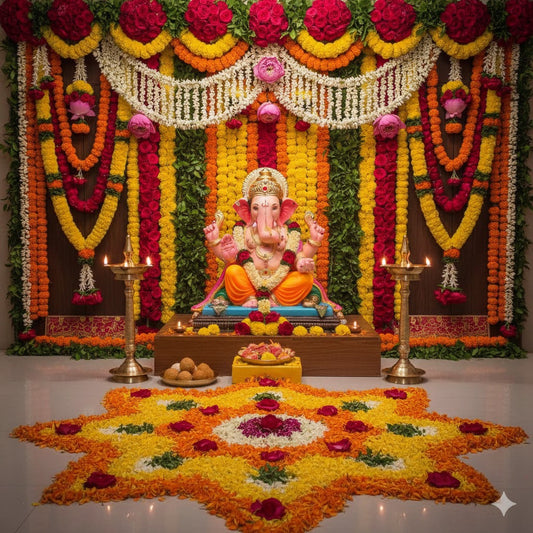 10 Best Ganpati Decoration Ideas for Home to Make Your Celebrations Stand Out White Aura Vastu Store