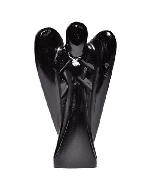 Black Agate Angel Natural Healing Crystal White Aura Vastu Store