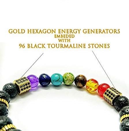 Energised 7 chakra lava stone bracelet White Aura Vastu Store