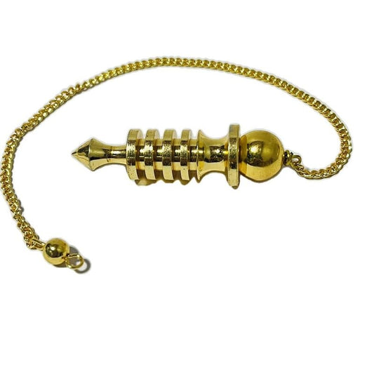 Long Metal Brass Supreme Long Deluxe Dowsing Pendulum - Vastu, Feng Shui, Reiki Crystal Healing, Chakra White Aura Vastu Store