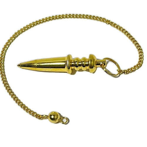 Pencil Brass Metal Supreme Long Deluxe Dowsing Pendulum - Vastu, Feng Shui, Reiki Crystal Healing, Chakra White Aura Vastu Store