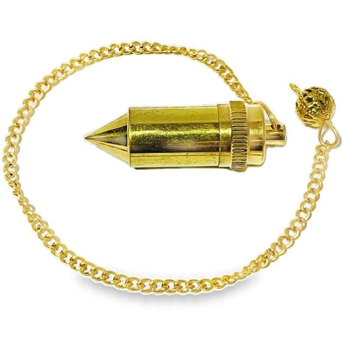 Infinity Brass Supreme Long Deluxe Dowsing Pendulum - Vastu, Feng Shui, Reiki Crystal Healing, Chakra White Aura Vastu Store