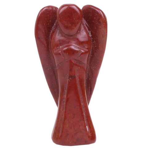 WAVS Red Jasper Angel Crystal Statue White Aura Vastu Store