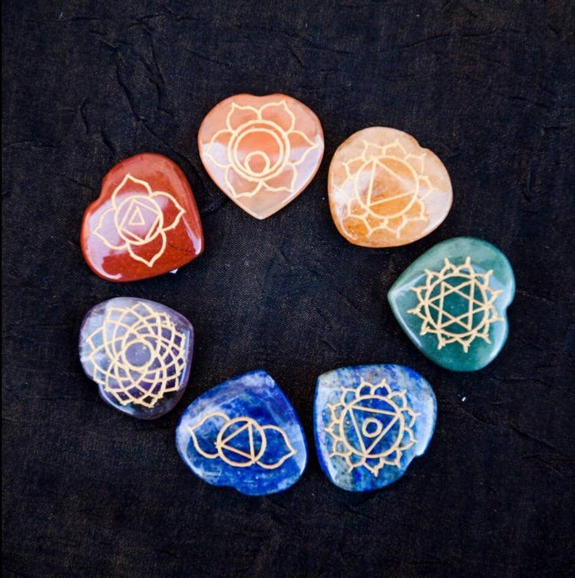 7 Chakra Gemstones Set/ Heart Chakra Stones