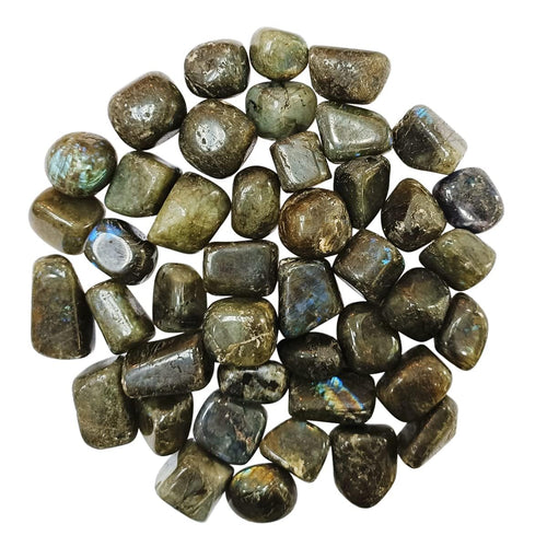 Labradorite Tumbled Stones Kit for Reiki Healing and Energy Balance - Chakra Alignment and Feng Shui Home Decor - 100 Grams
