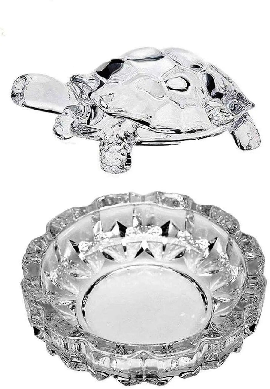 Crystal tortoise with bowl White Aura Vastu Store