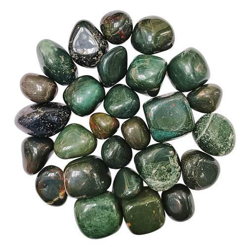 Bloodstone Tumbled Stones Kit for Reiki Healing and Energy Balance - Chakra Alignment and Feng Shui Home Decor - 100 Grams