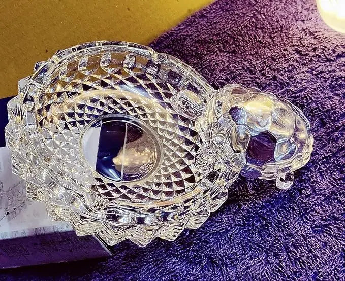 Crystal tortoise with bowl White Aura Vastu Store