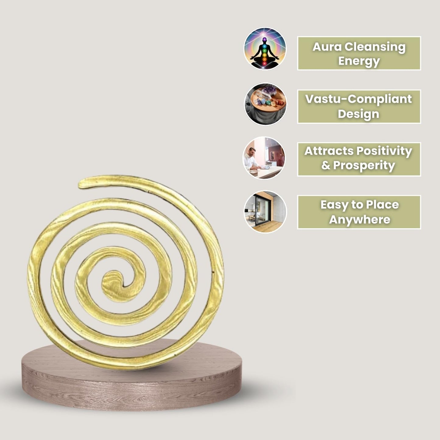 Brass Helix Vastu Remedies for North-West Vaastu Dosh Defects - 6inches White Aura Vastu Store