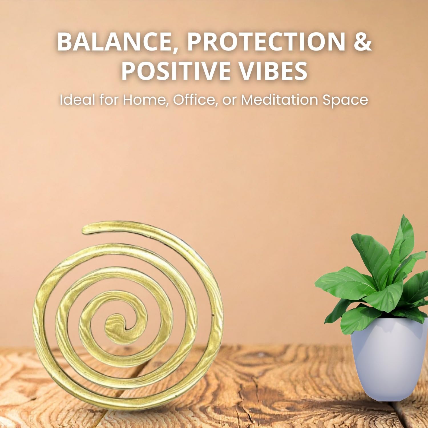 Brass Helix Vastu Remedies for North-West Vaastu Dosh Defects - 6inches White Aura Vastu Store