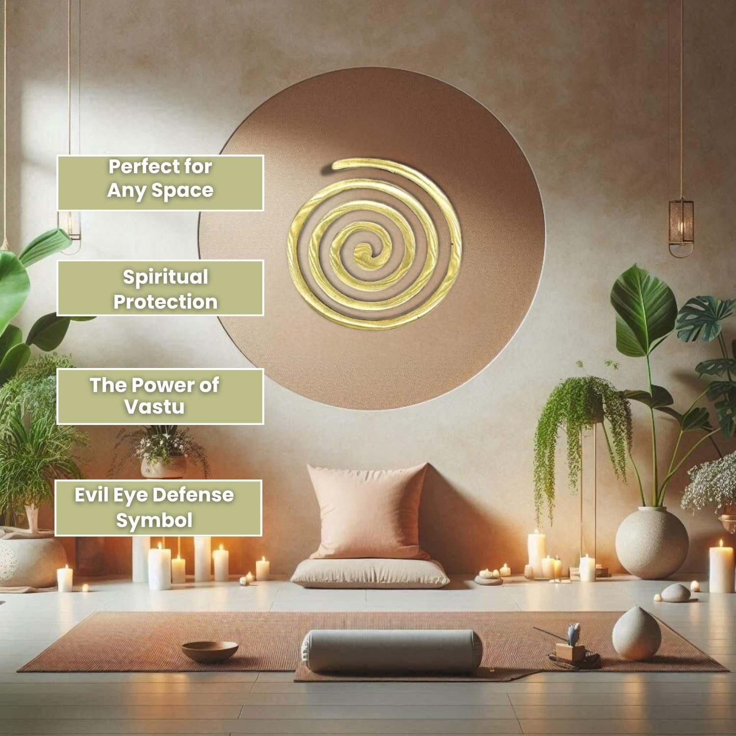 Brass Helix Vastu Remedies for North-West Vaastu Dosh Defects - 6inches White Aura Vastu Store