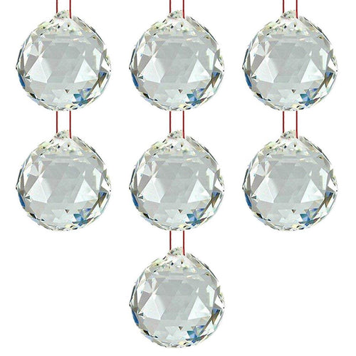 40mm Hanging Crystal Ball (Set of 7) White Aura Vastu Store