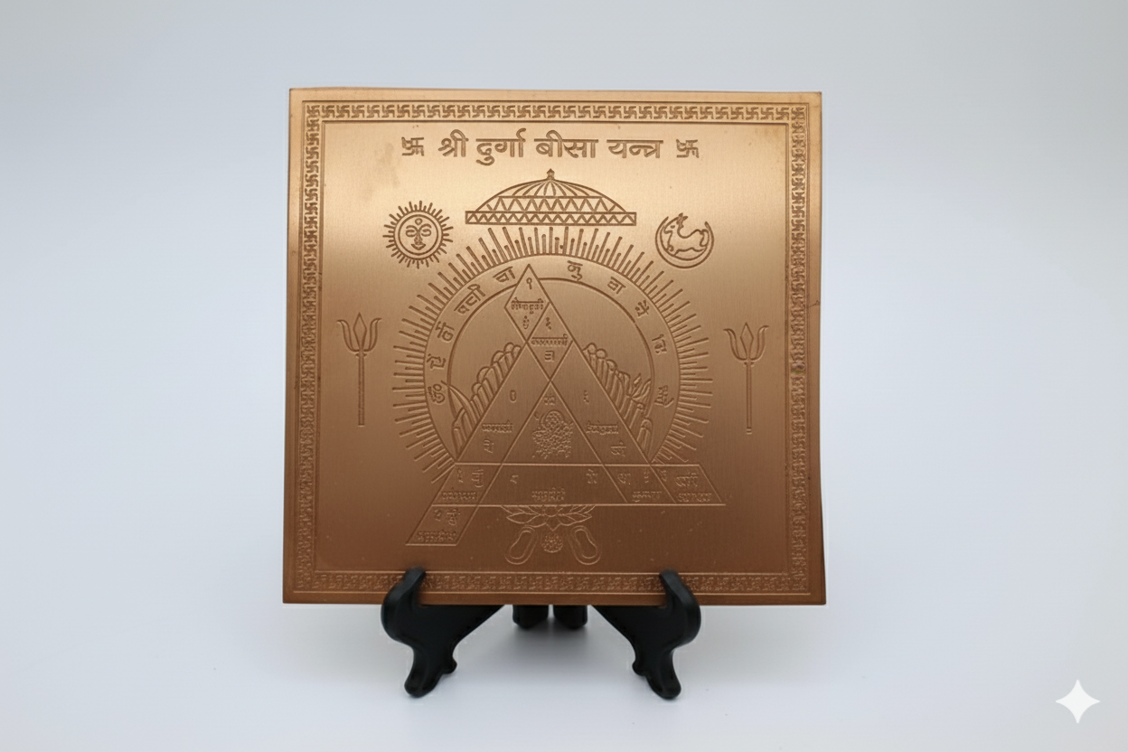 Energised Durga Bissa Yantra Copper | Goddess Durga Yantra for Protection, Success & Prosperity