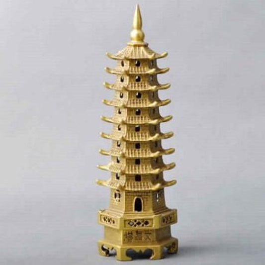 Metal Golden Education Tower White Aura Vastu Store