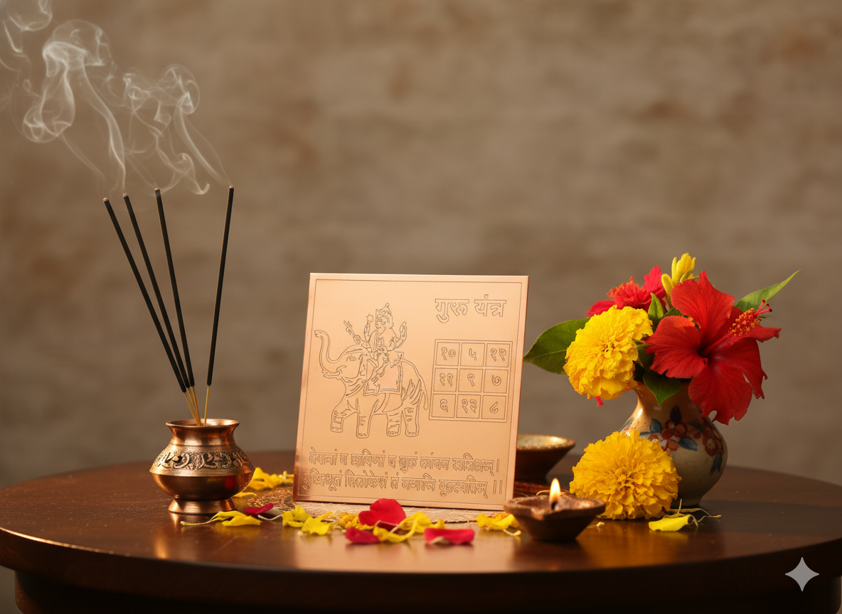 Guru Yantra in Pure Copper – Energized Brihaspati Yantra for Knowledge, Wealth & Prosperity White Aura Vastu Store