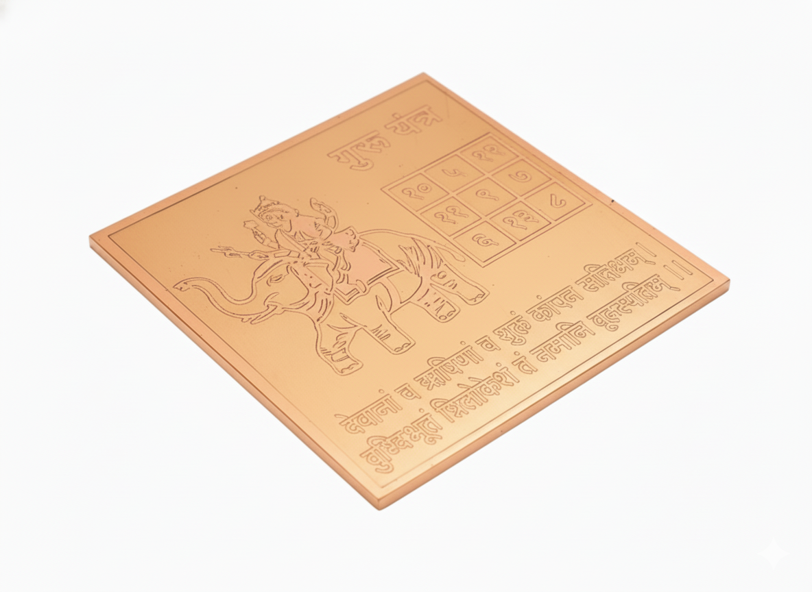 Guru Yantra in Pure Copper – Energized Brihaspati Yantra for Knowledge, Wealth & Prosperity White Aura Vastu Store