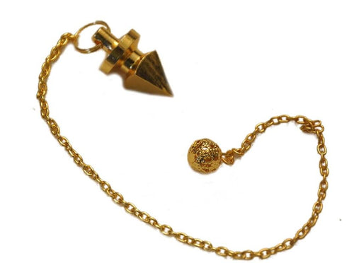 Energised Gold Plated Metal Pendulum Healing Dowsing White Aura Vastu Store
