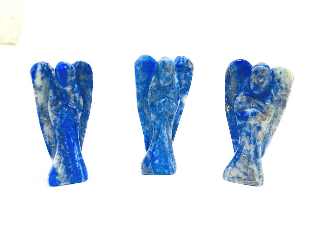 WAVS Lapis Lazuli Angel Crystal Stone Size 2 Inch Approx. White Aura Vastu Store
